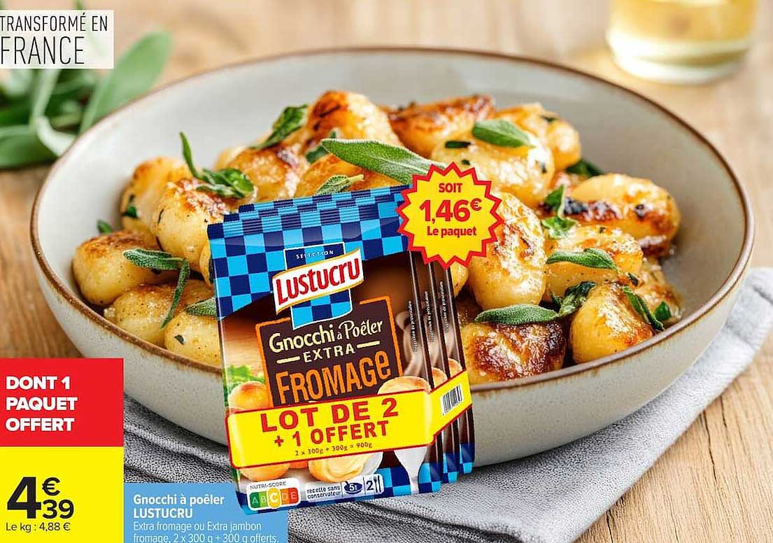 Lustucru Gnocchi à poêler EXTRA FROMAGE