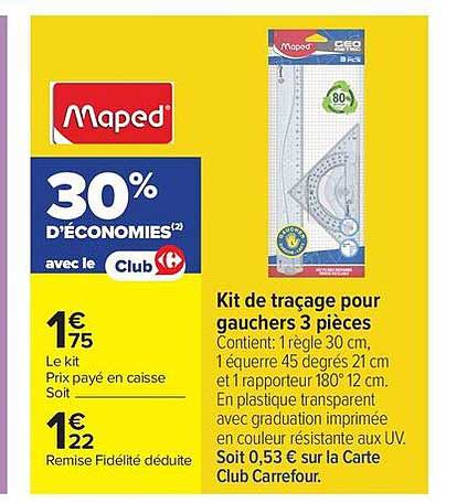 Maped Kit de traçage pour gauchers 3 pièces