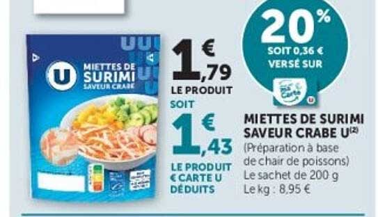 Miettes de Surimi saveur crabe Uուց