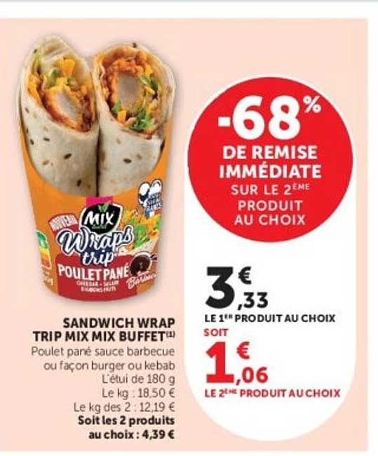 Mix Wraps Trip Poulet Pane