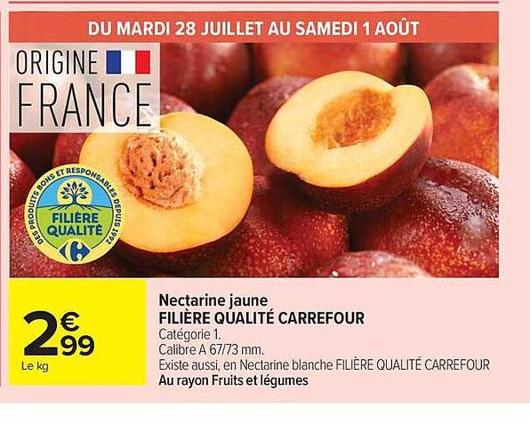 Nectarine jaune FILIÈRE QUALITÉ CARREFOUR