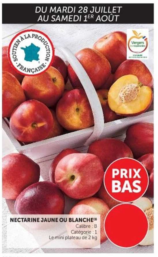NECTARINE JAUNE OU BLANCHE