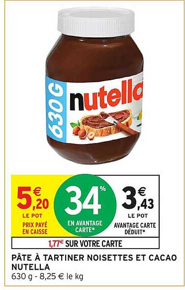 Nutella Pâte à tartiner noisettes et cacao