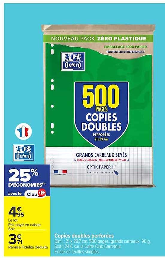 Oxford Copies doubles perforées