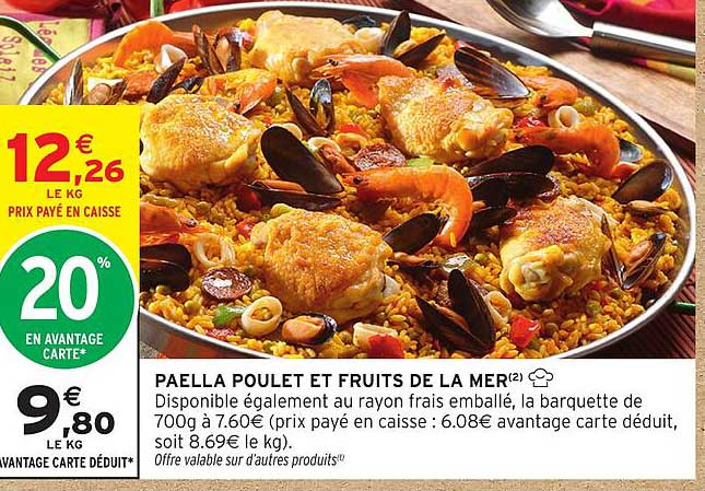 PAELLA POULET ET FRUITS DE LA MER