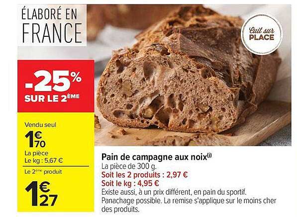 Pain de campagne aux noix
