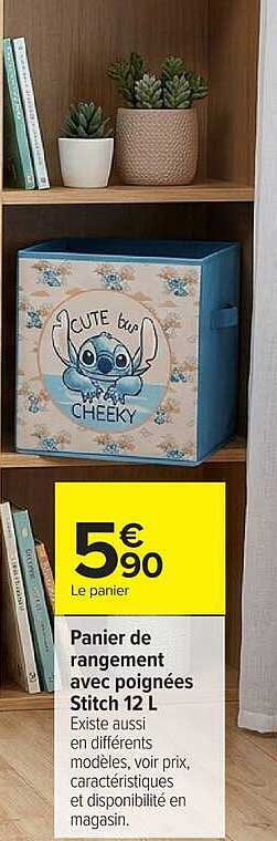 Panier de rangement avec poignées Stitch 12 L