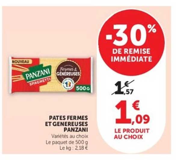 PÂTES FERMES ET GÉNÉREUSES PANZANI