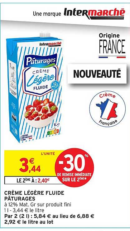 Paturages Crème Légère Fluide