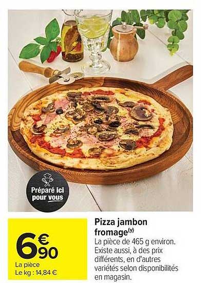 Pizza jambon fromage