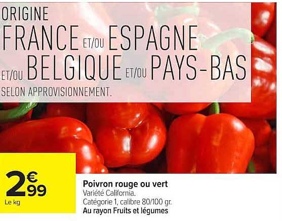 Poivron rouge ou vert