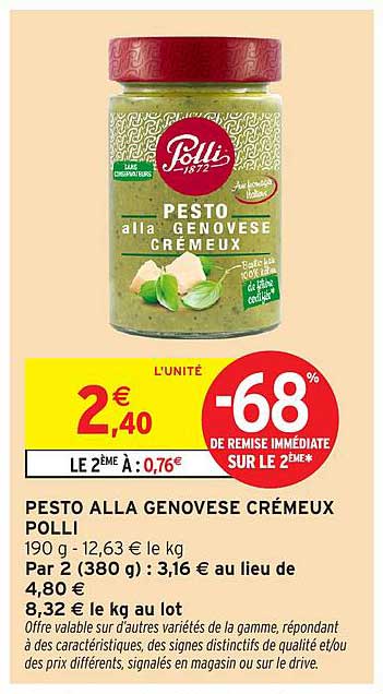Polli Pesto alla Genovese Crémeux