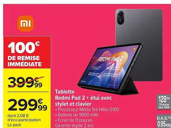 Redmi Pad 2 + étui avec stylet et clavier