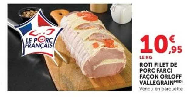 Roti filet de porc farci façon Orloff Vallegraind