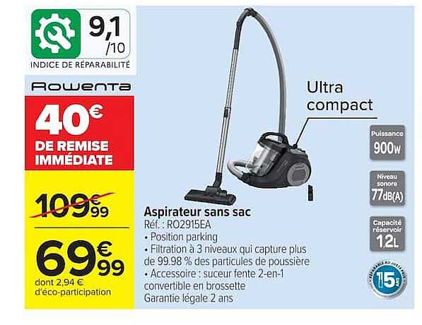 Rowenta Aspirateur sans sac