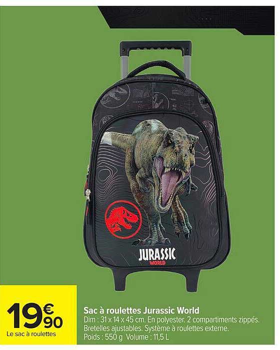 Sac à roulettes Jurassic World