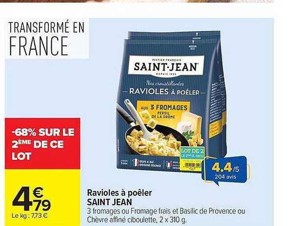 SAINT JEAN RAVIOLES À POÊLER