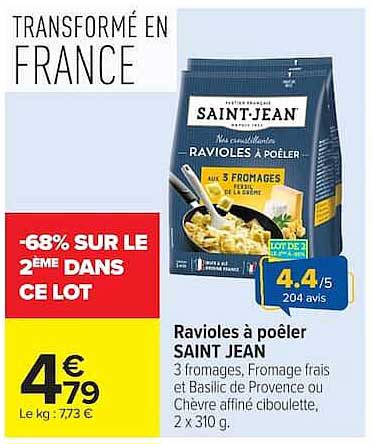 SAINT JEAN Ravioles à poêler