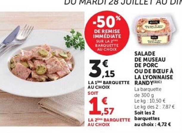 Salade de museau de porc ou de boeuf à la lyonnaise Randy