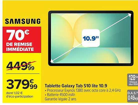 Samsung Tablette Galaxy Tab S10 lite 10.9