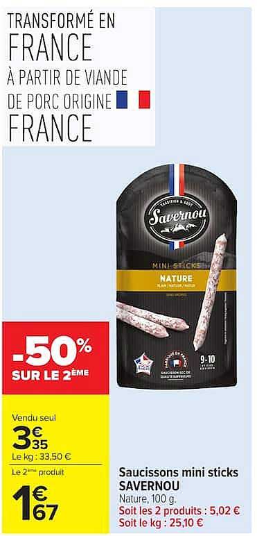 Saucissons mini sticks SAVORNOI
