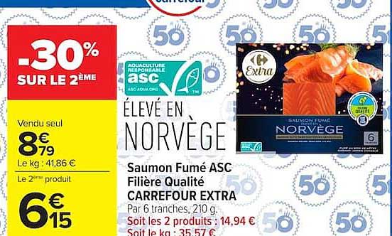 Saumon Fumé ASC Filière Qualité CARREFOUR EXTRA