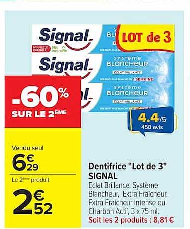 Signal Dentifrice "Lot de 3