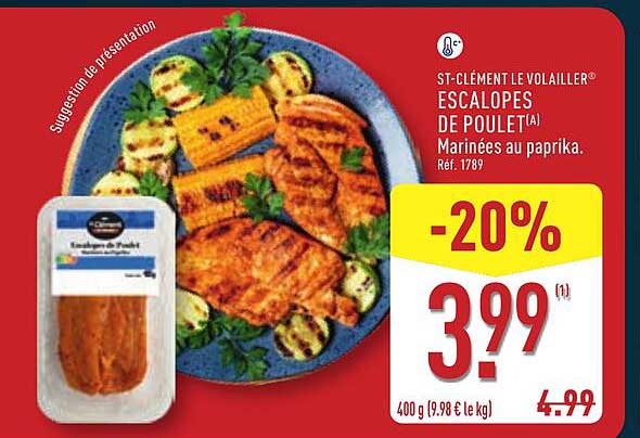 ST-CLEMENT LE VOLAILLER ESCALOPES DE POULET(A)