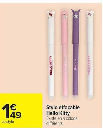 Stylo effaçable Hello Kitty