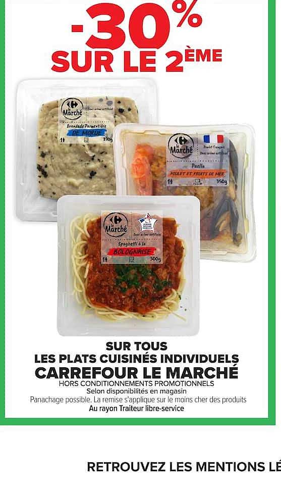 SUR TOUS LES PLATS CUISINÉS INDIVIDUELS CARREFOUR LE MARCHÉ