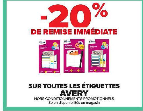SUR TOUTES LES ÉTIQUETTES AVERY