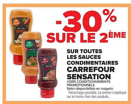 SUR TOUTES LES SAUCES CONDIMENTAIRES CARREFOUR SENSATION