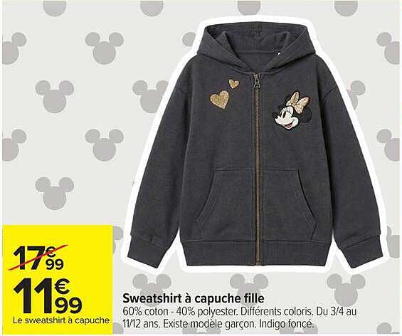 Sweatshirt à capuche fille