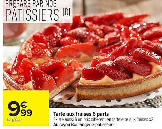 Tarte aux fraises 6 parts