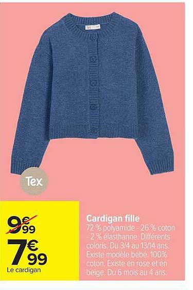 Tex Cardigan fille