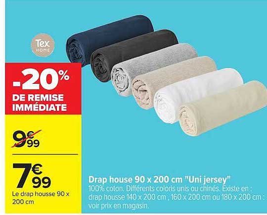 Tex Home Drap house 90 x 200 cm "Uni jersey