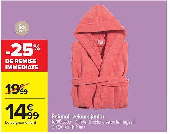 Tex Home Peignoir velours junior
