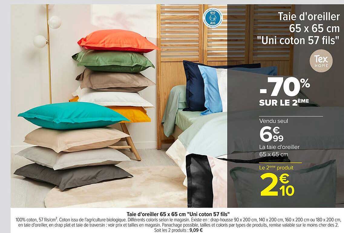 Tex Home Taie d'oreiller