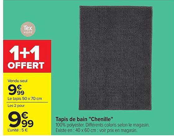 Tex Home Tapis de bain "Chenille