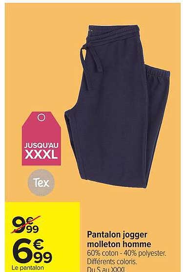 Tex Pantalon jogger molleton homme