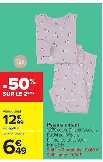 Tex Pyjama enfant