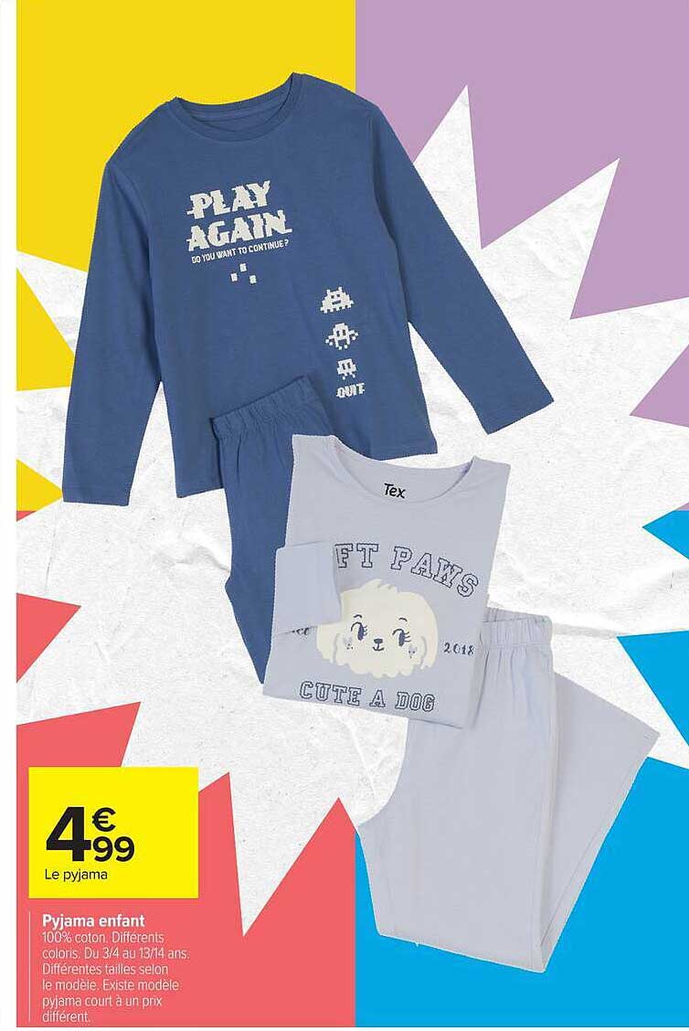 Tex Pyjama enfant