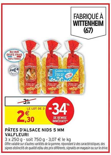 Valfleuri PÂTES D'ALSACE NIDS 5 MM