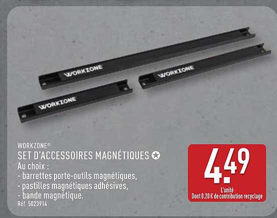 WORKZONE SET D’ACCESSOIRES MAGNÉTIQUES