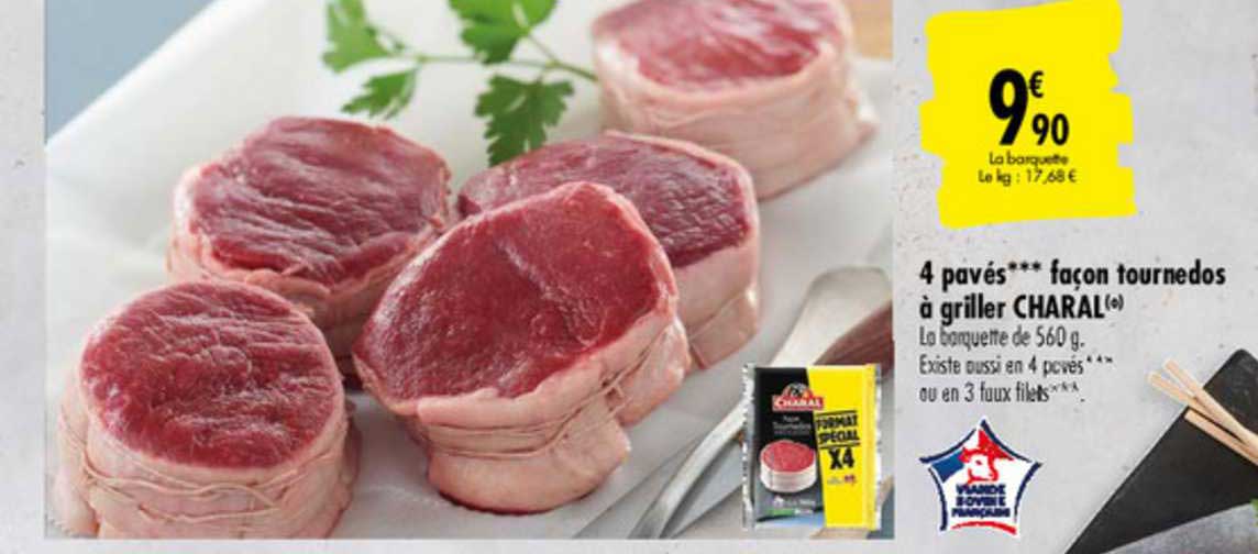 4 pavés façon tournedos à griller charal