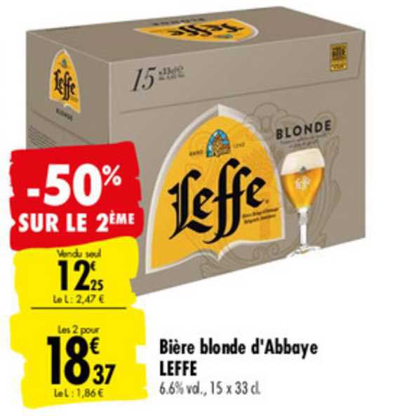 Bière Blonde D'abbaaye Leffe -50% Sur Le 2ème