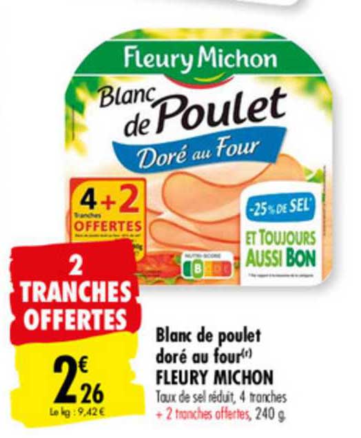 Blanc De Poulet Doré Au Four Fleury Michon
