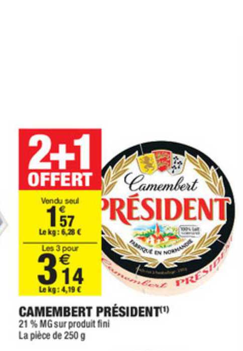 Camembert Président  2+1 Offert