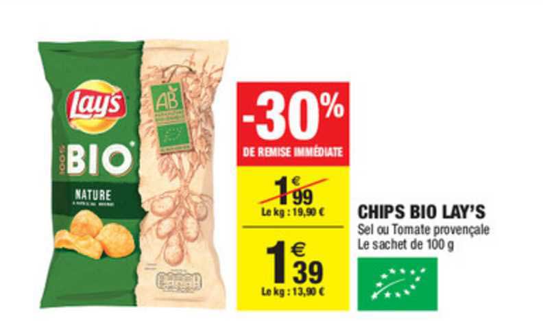 chips bio lay s  -30% de remise immédiate