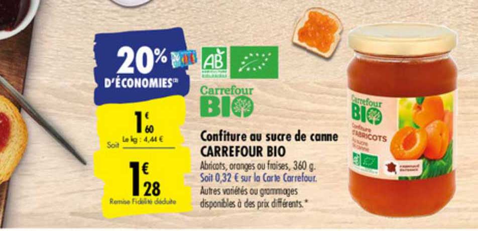 Confiture Au Sucre De Canne Carrefour Bio